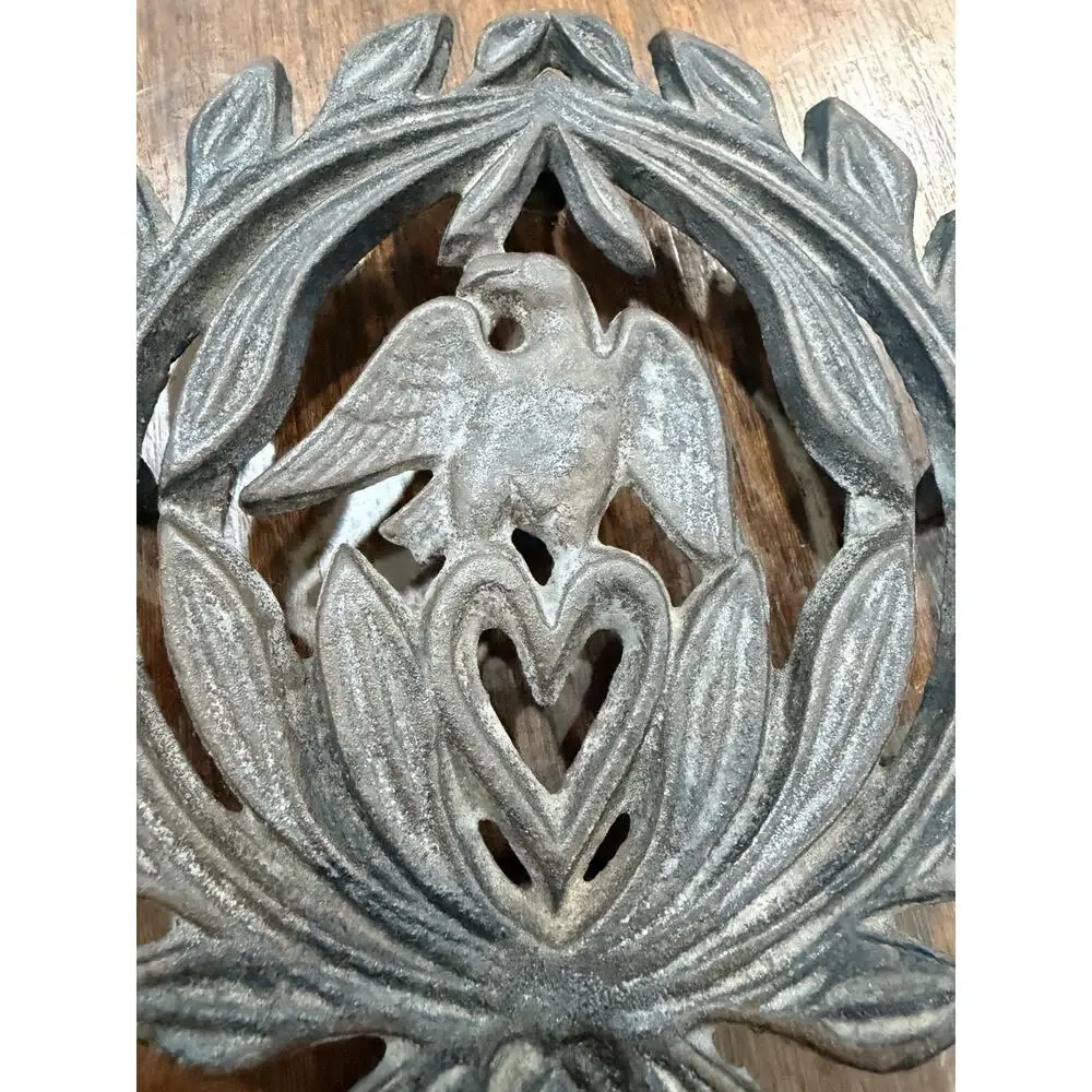 Vintage Trivet Cast Iron American Eagle Design